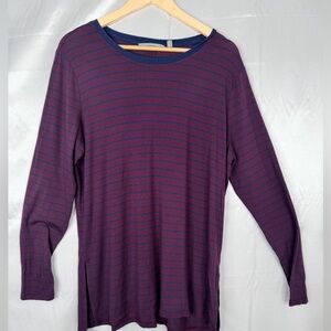 Athleta Threadlight Layering Stripe Long Sleeve Top –‎ Size Large